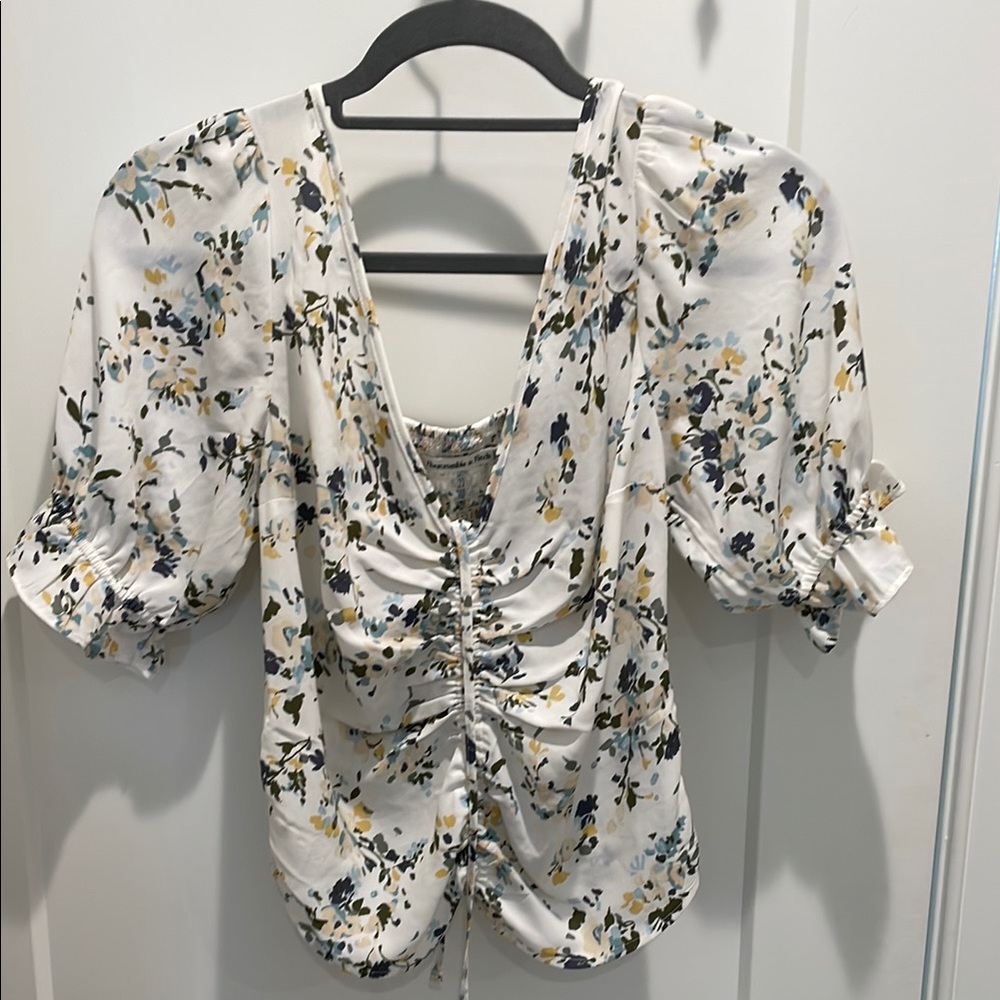 Floral Ruched Women's Top
